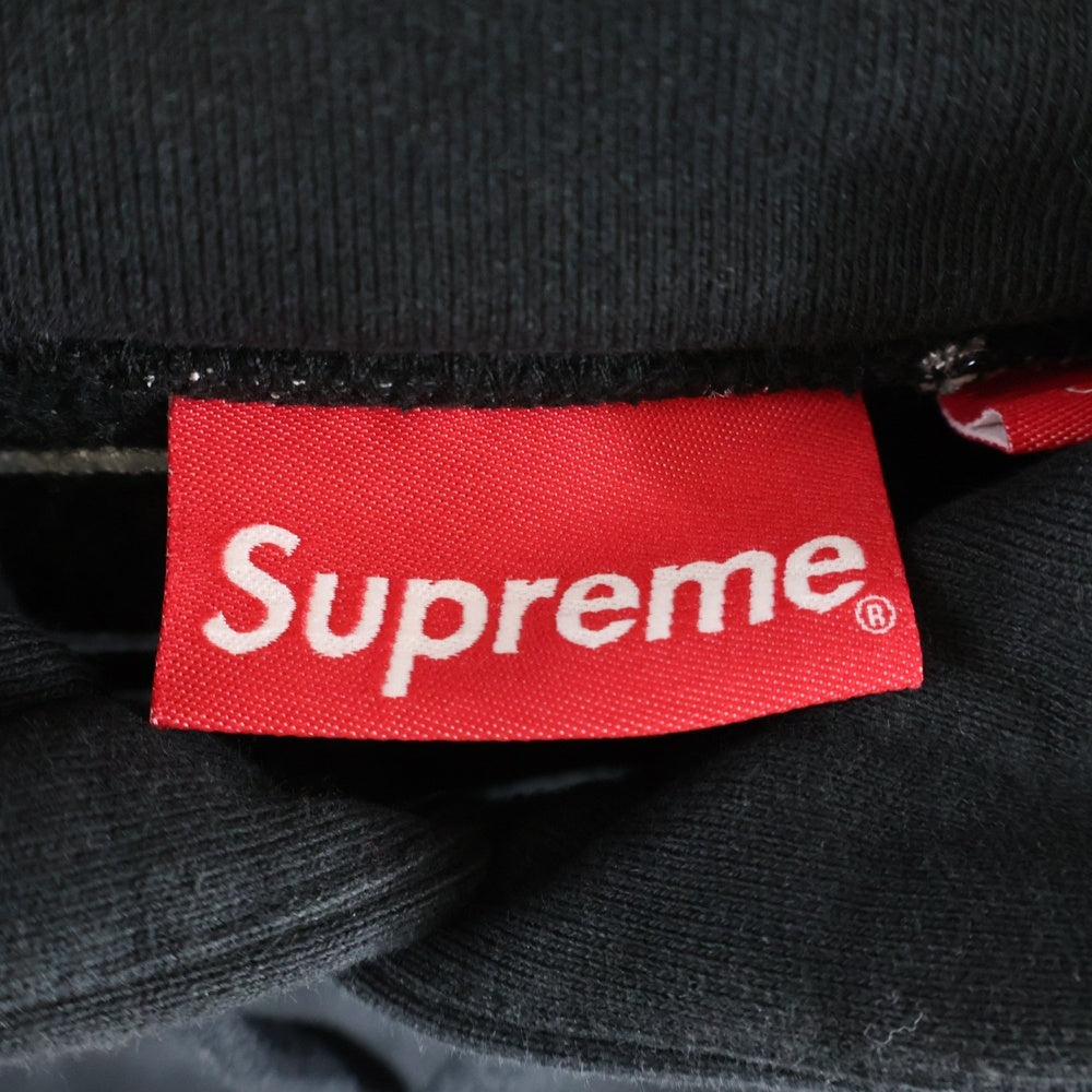 SUPREME(シュプリーム) 24AW Satin Applique Hooded Sweatshirt サテンアプリケフーデッドスウェットシャツ パーカー フーディ ブラック