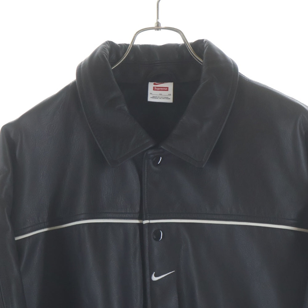 SUPREME(シュプリーム) 25SS ×NIKE Leather Varsity Jacket レザー バーシティ ジャケット ブラック