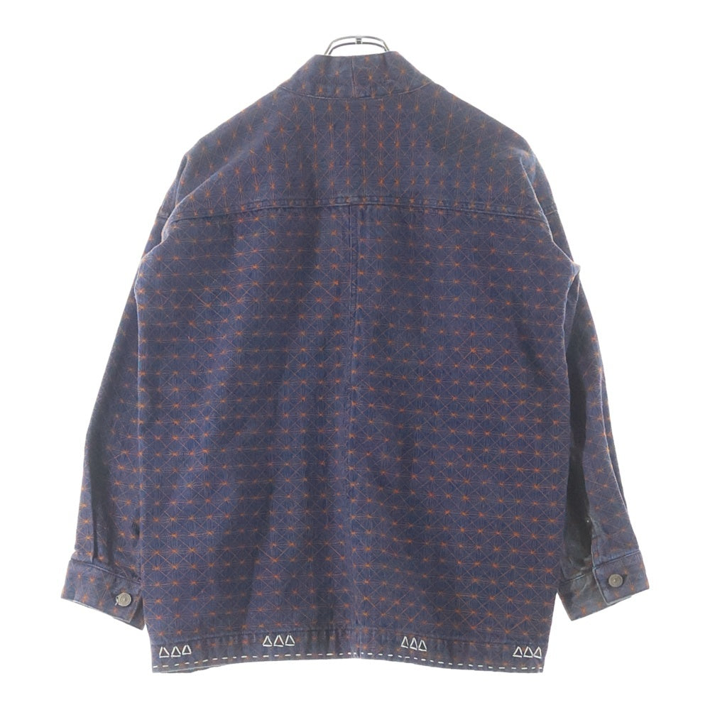 VISVIM(ヴィスヴィム) SUNJURO KIMONO JKT 着物ジャケット 刺し子 インディゴ/オレンジ