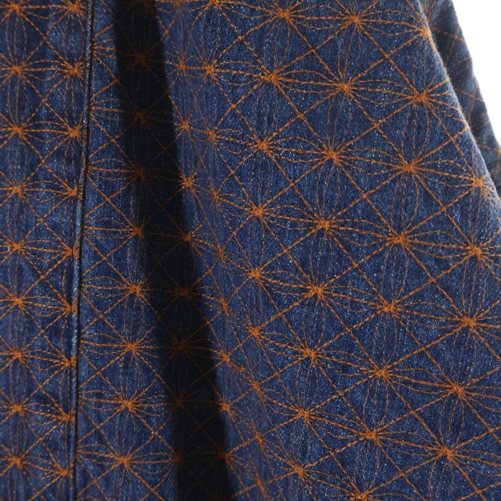 VISVIM(ヴィスヴィム) SUNJURO KIMONO JKT 着物ジャケット 刺し子 インディゴ/オレンジ