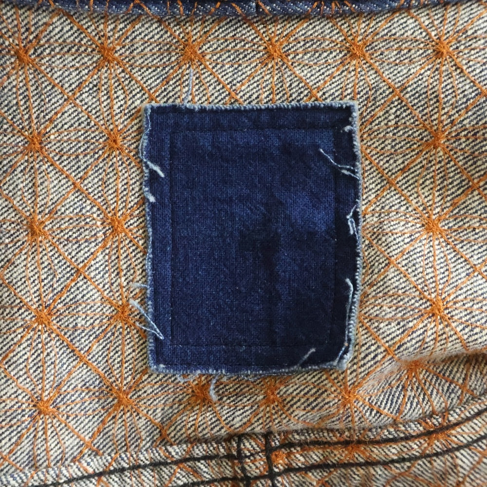 VISVIM(ヴィスヴィム) SUNJURO KIMONO JKT 着物ジャケット 刺し子 インディゴ/オレンジ