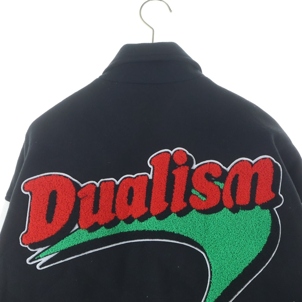 NO BRAND(ノーブランド) DUALISM デュアリズム ロゴワッペンバーシティジャケット スタジャン ホワイト/ブラック
