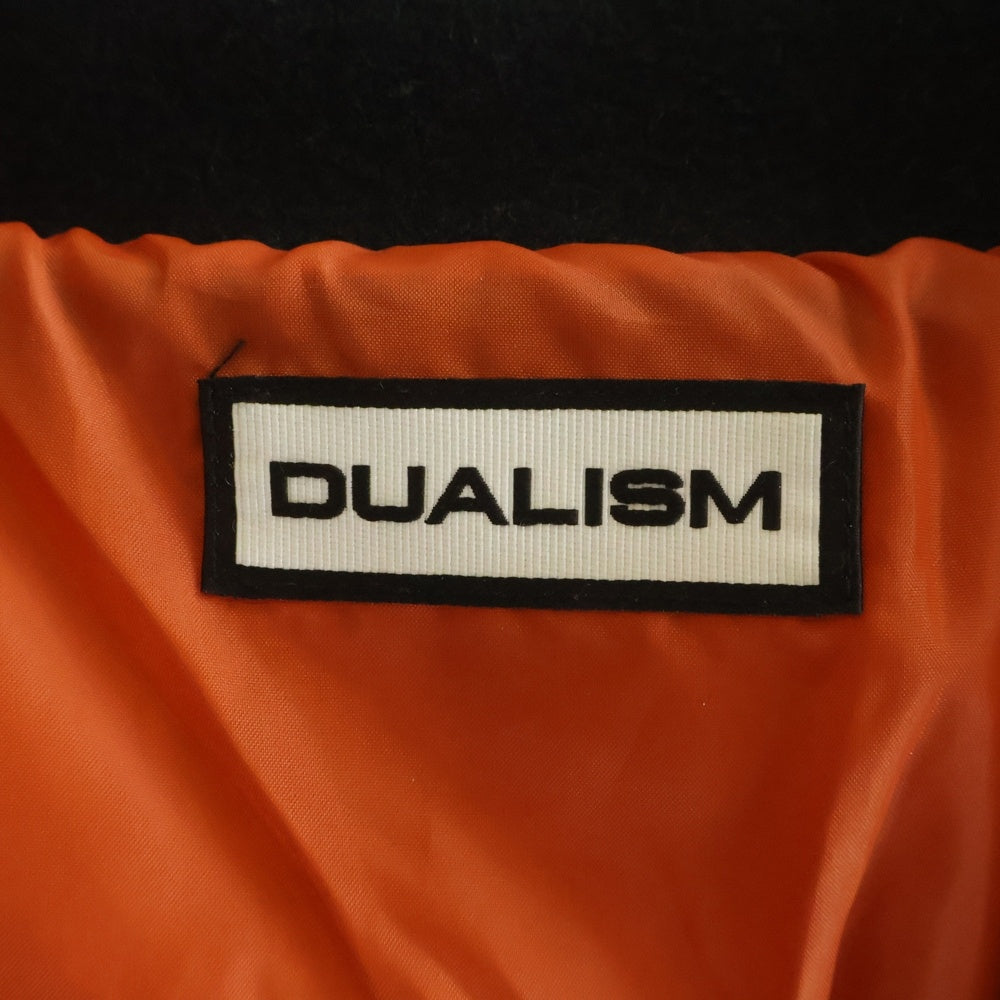 NO BRAND(ノーブランド) DUALISM デュアリズム ロゴワッペンバーシティジャケット スタジャン ホワイト/ブラック