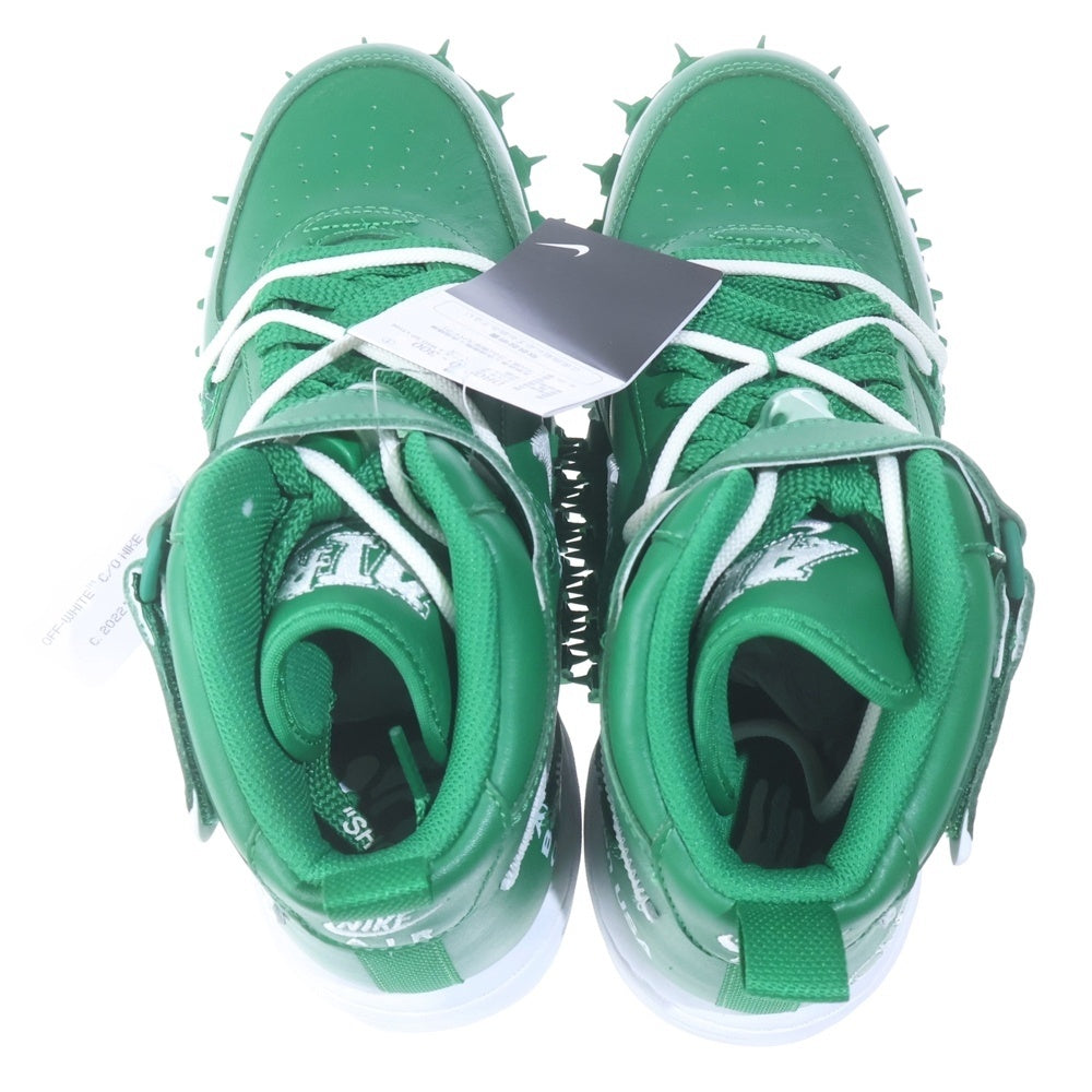 NIKE(ナイキ) ×OFF-WHITE AIR FORCE1 MID SP LTHR オフホワイト エアフォース1 ミッドカットスニーカー グリーン US9.5/27.5cm DR0500-300