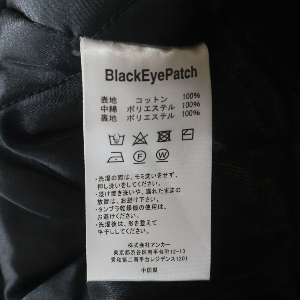 THE BLACK EYE PATCH(ブラックアイパッチ) ダック生地 キルティングライナー ジップアップ 中綿ベスト ブラック