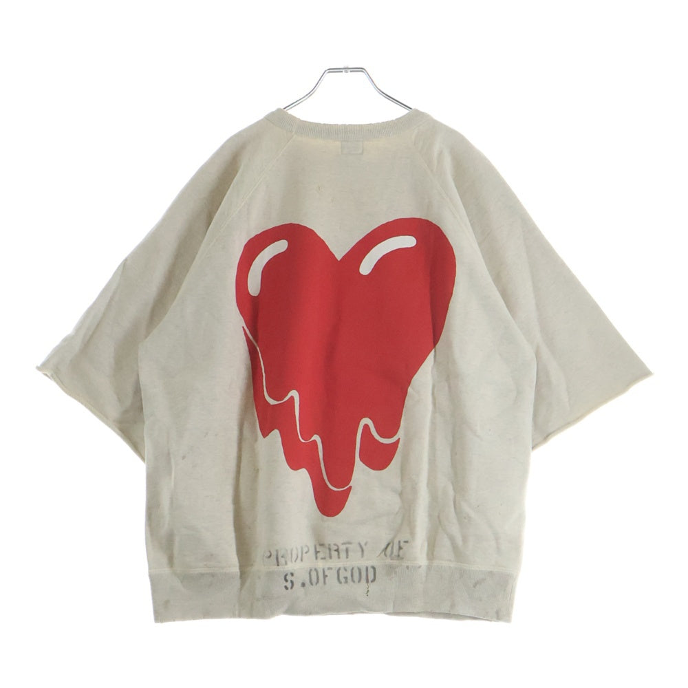SAINT MICHAEL(セントマイケル) 21AW ×Emotionally Unavailable EU STM SS SWEAT エモーショナリーアンベイラブル 半袖スウェットTシャツ アイボリー EU-A21-0000-052