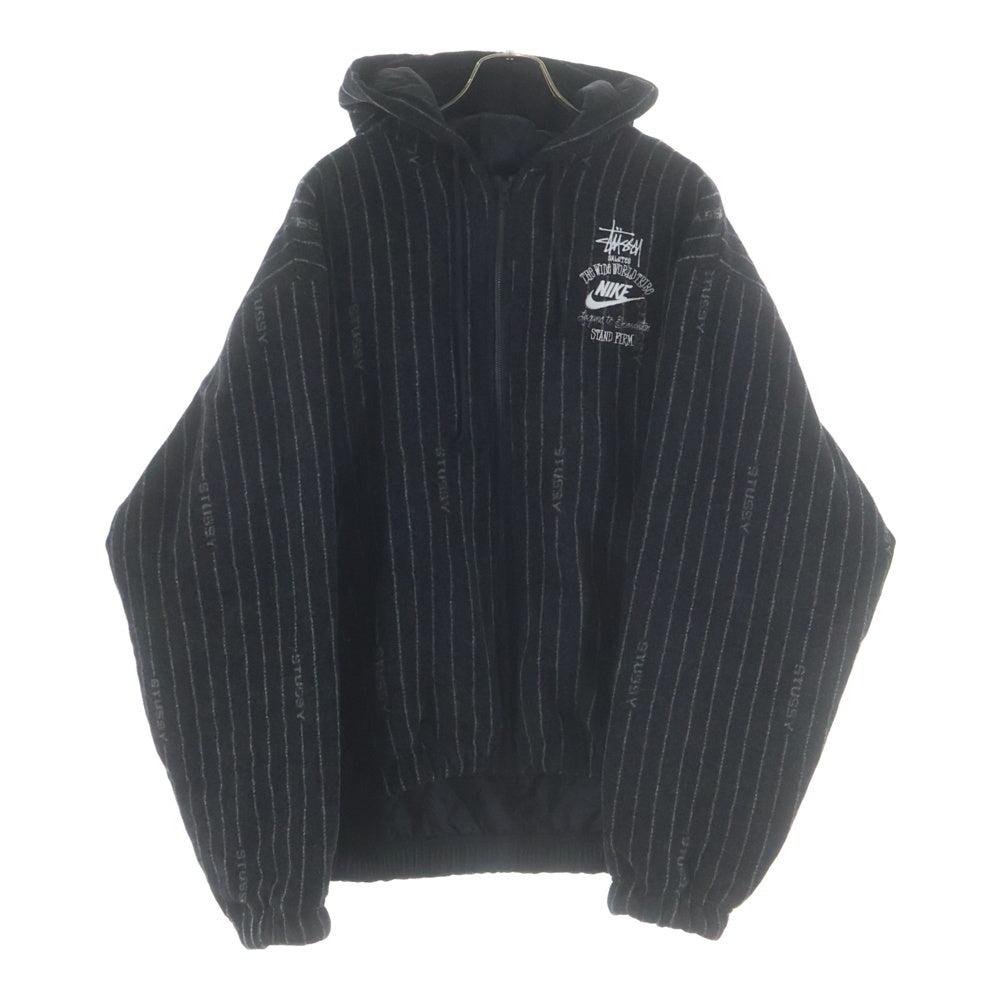 NIKE(ナイキ) ×STUSSY ステューシー NRG STRIPED WOOL JACKET BLACK DR4023-010 ストライプ ウール ジャケット ブラック