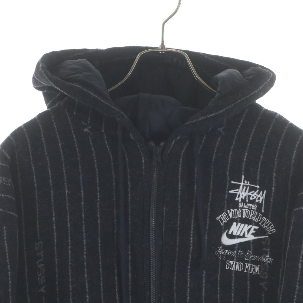 NIKE(ナイキ) ×STUSSY ステューシー NRG STRIPED WOOL JACKET BLACK DR4023-010 ストライプ ウール ジャケット ブラック