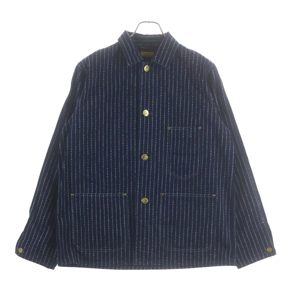 HUMAN MADE(ヒューマンメイド) 25SS WABASH COVERALL JACKET ウォバッシュカバーオール ジャケット ストライプ インディゴ