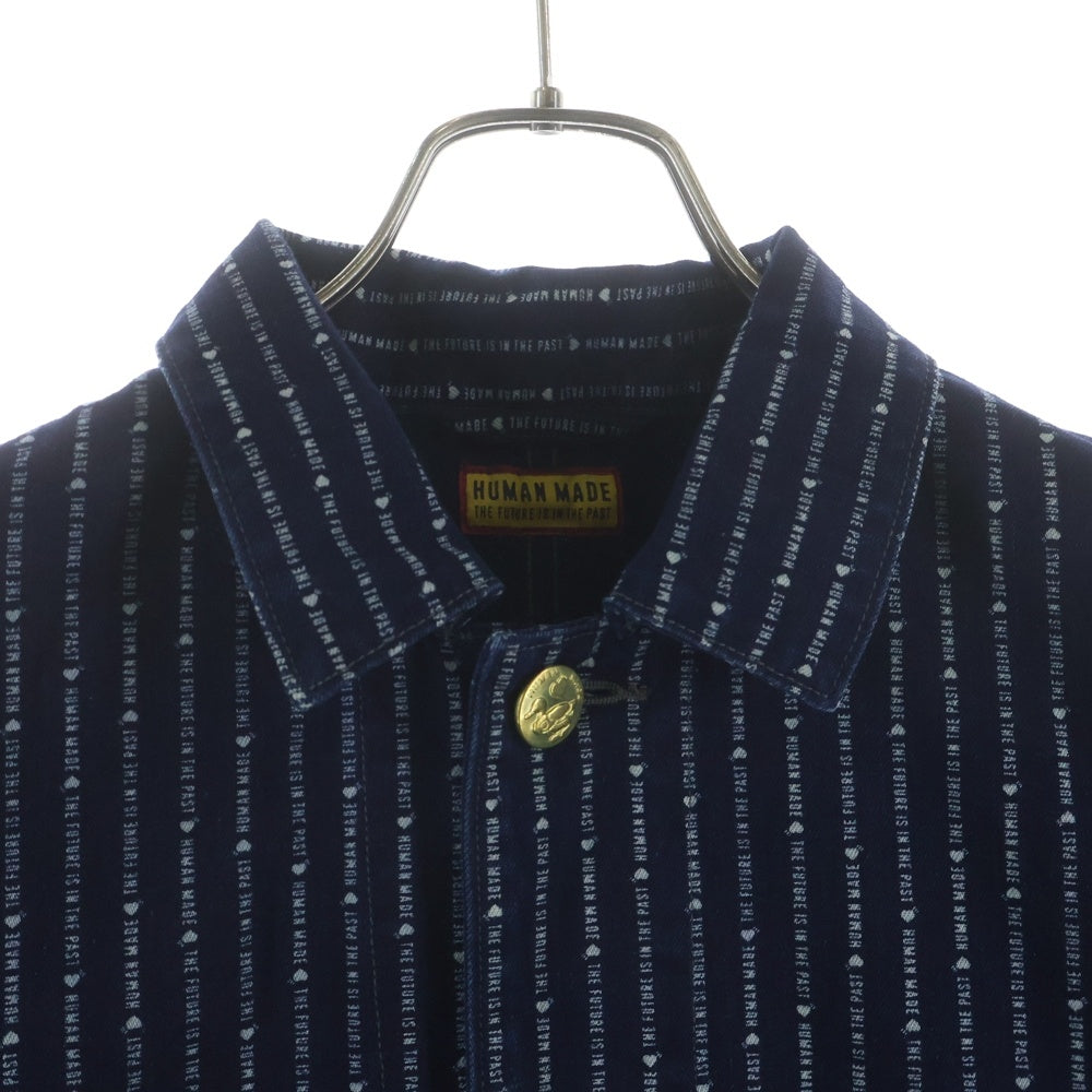 HUMAN MADE(ヒューマンメイド) 25SS WABASH COVERALL JACKET ウォバッシュカバーオール ジャケット ストライプ インディゴ