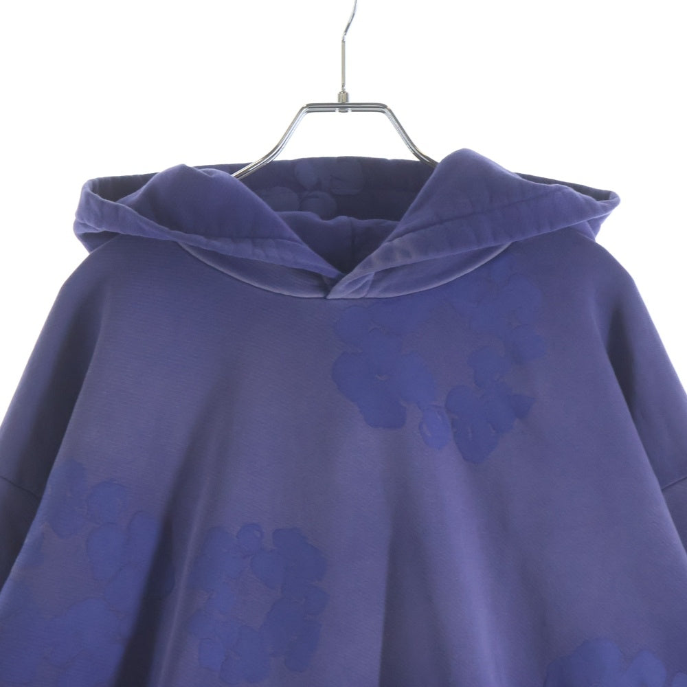 DENIM TEARS(デニムティアーズ) 25SS MONO WREATH HOODIE 総柄 プリント スウェットパーカー パープル SS25THD064