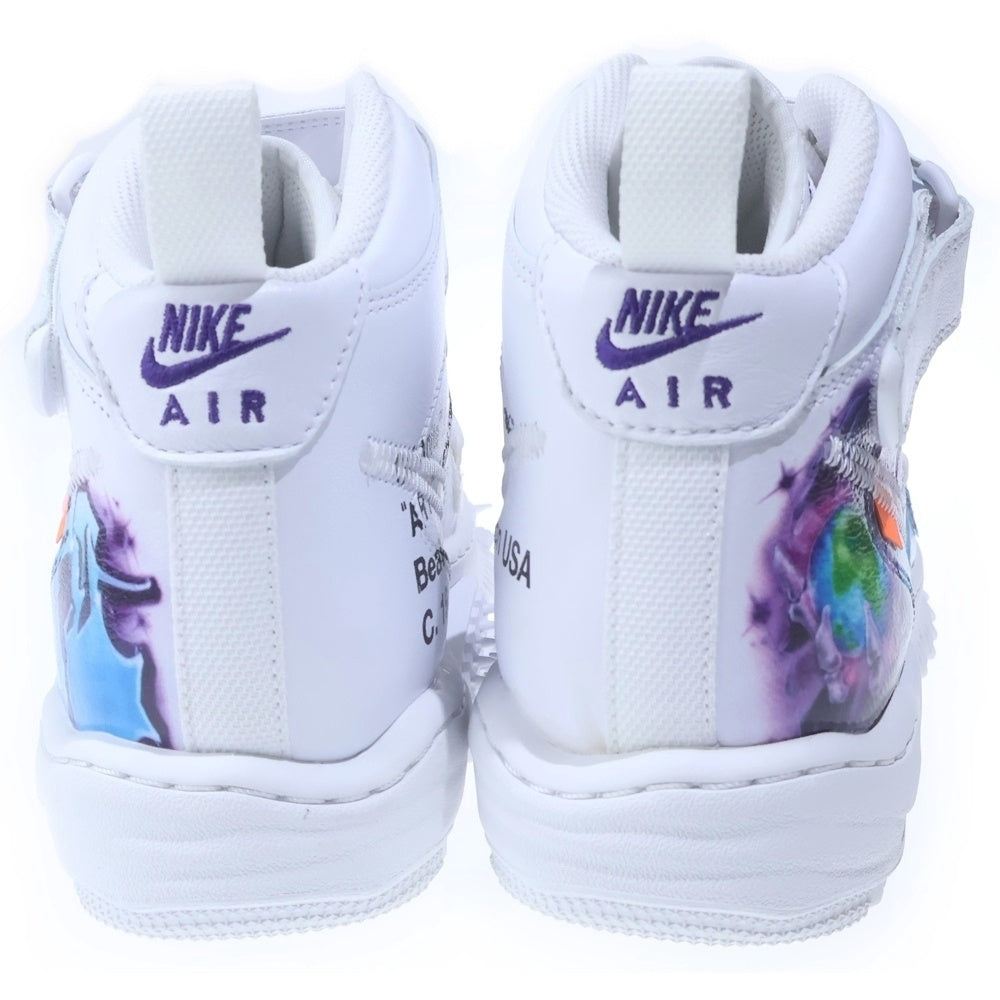 NIKE(ナイキ) ×OFF-WHITE AIR FORCE1 MID SP LTHR オフホワイト エアフォース1 ミッドカットスニーカー ホワイト US9.5/27.5cm DR0500-100