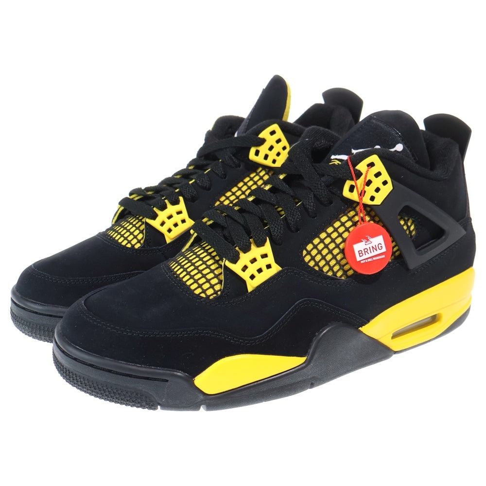 NIKE(ナイキ) AIR JORDAN 4 RETRO THUNDER エアジョーダン 4 レトロ サンダー ハイカットスニーカー ブラック/イエロー US9.5/27.5cm DH6927-017
