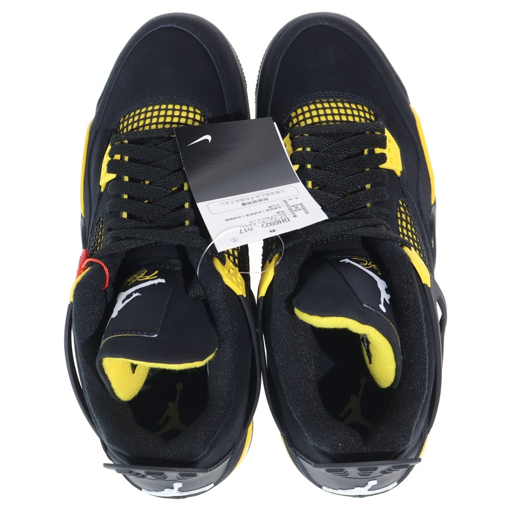 NIKE(ナイキ) AIR JORDAN 4 RETRO THUNDER エアジョーダン 4 レトロ サンダー ハイカットスニーカー ブラック/イエロー US9.5/27.5cm DH6927-017