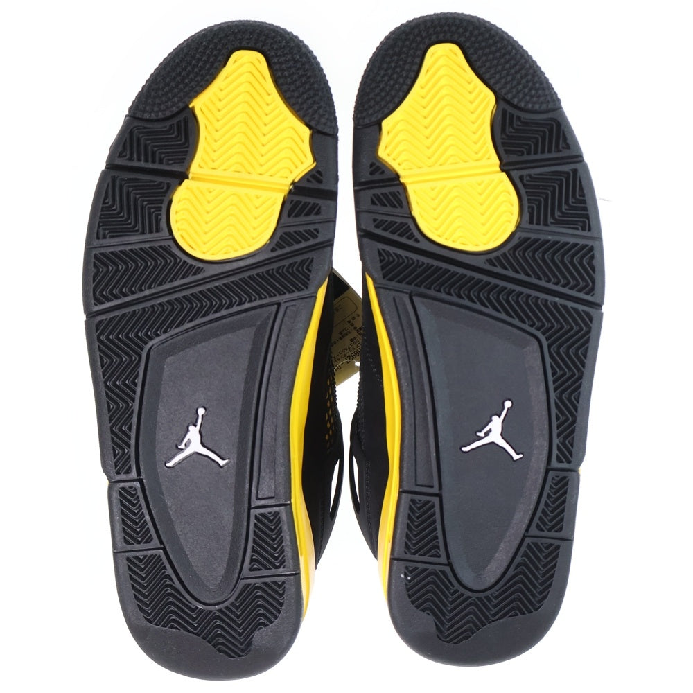 NIKE(ナイキ) AIR JORDAN 4 RETRO THUNDER エアジョーダン 4 レトロ サンダー ハイカットスニーカー ブラック/イエロー US9.5/27.5cm DH6927-017