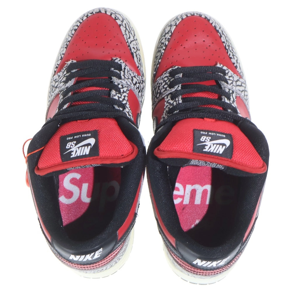 NIKE SB(ナイキエスビー) 【観賞用 2012年製】12SS ×DUNK LOW PREMIUM シュプリーム ダンクロー セメント ローカットスニーカー レッド US8.5/26.5cm 313170-600