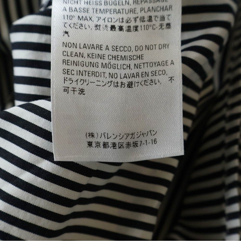 BALENCIAGA(バレンシアガ) コットン ストライプ 半袖シャツ ネイビー/ホワイト 556913