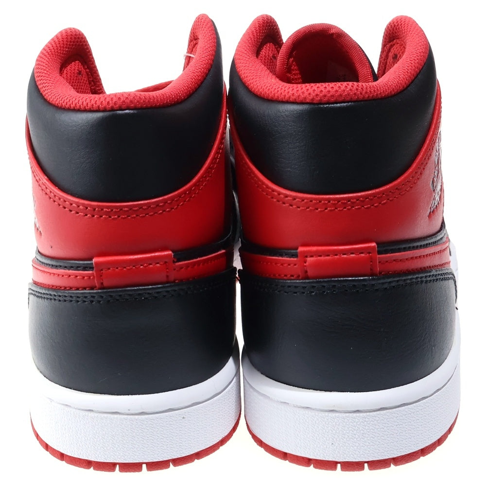 NIKE(ナイキ) AIR JORDAN 1 MID BRED TOE エアジョーダン1 ブレッドトゥ ミッドカットスニーカー ブラック/レッド US9.5/27.5cm DQ8426-060