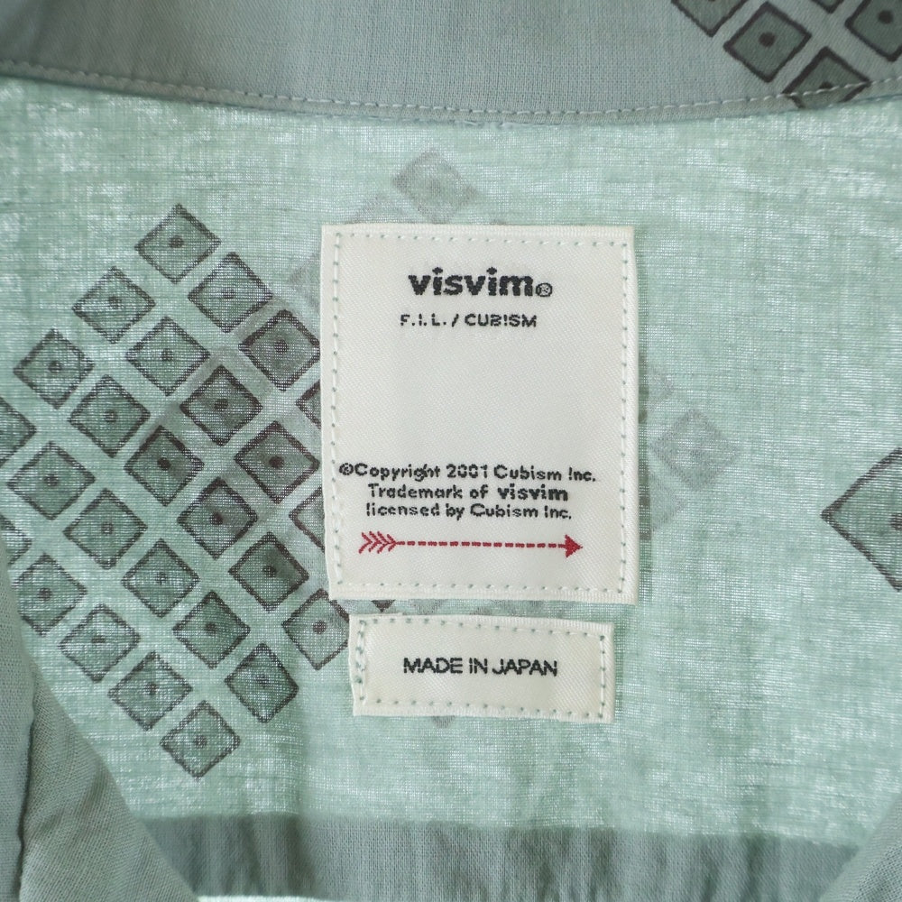 VISVIM(ヴィスヴィム) WALLIS SHIRT S/S シャツ 半袖シャツ グリーン 0121105011011