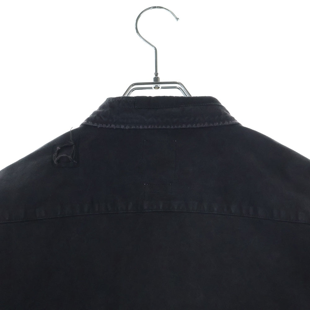 VISVIM(ヴィスヴィム) TRAVAIL SHIRT L/S CRASH クラッシュ加工 長袖シャツ ブラック 0121105011004