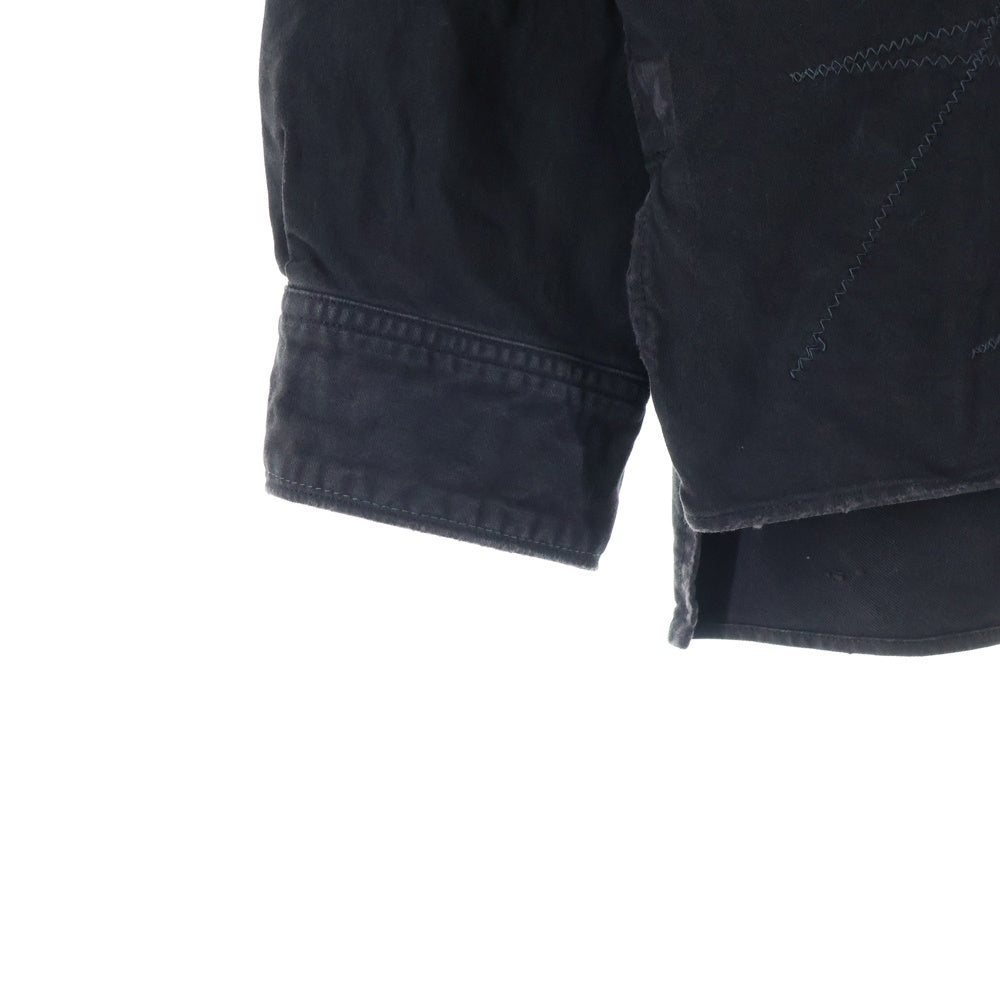 VISVIM(ヴィスヴィム) TRAVAIL SHIRT L/S CRASH クラッシュ加工 長袖シャツ ブラック 0121105011004