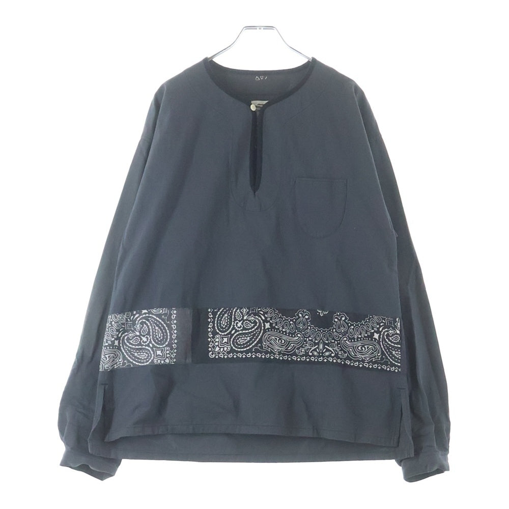 VISVIM(ヴィスヴィム) BORDER TUNIC P.O. VT BANDANA バンダナ長袖シャツ グレー0118205011005