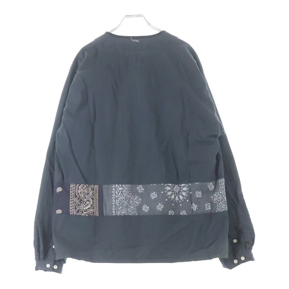 VISVIM(ヴィスヴィム) BORDER TUNIC P.O. VT BANDANA バンダナ長袖シャツ グレー0118205011005