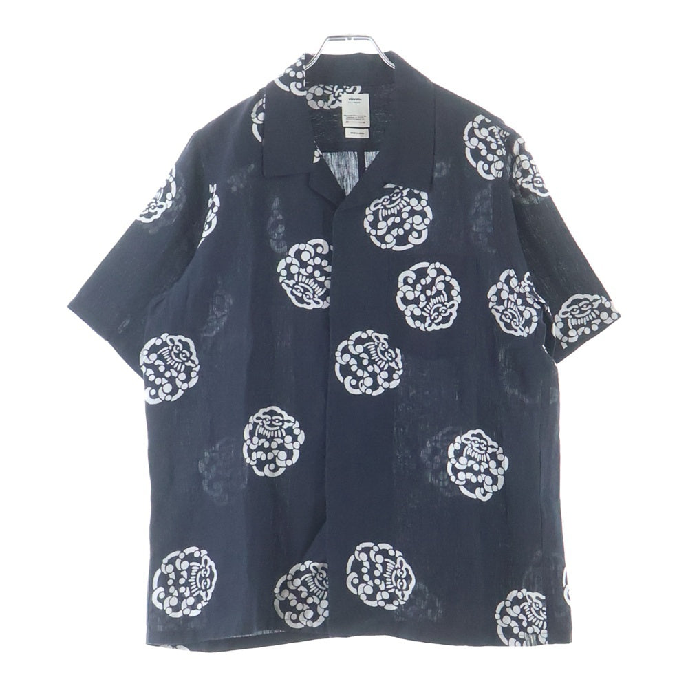 VISVIM(ヴィスヴィム) 21SS FREE EDGE SHIRT S/S LITTLE CLOUD 半袖 オープンカラー シャツ ブラック 0121105011018