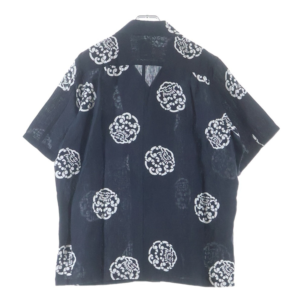 VISVIM(ヴィスヴィム) 21SS FREE EDGE SHIRT S/S LITTLE CLOUD 半袖 オープンカラー シャツ ブラック 0121105011018