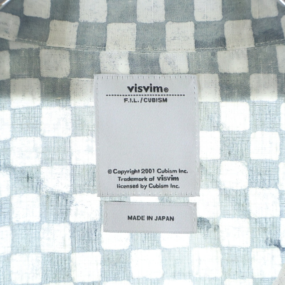VISVIM(ヴィスヴィム) DUKE SHIRT S/S CHECKERBOARD チェッカーボード 半袖シャツ グレー 0116105011024