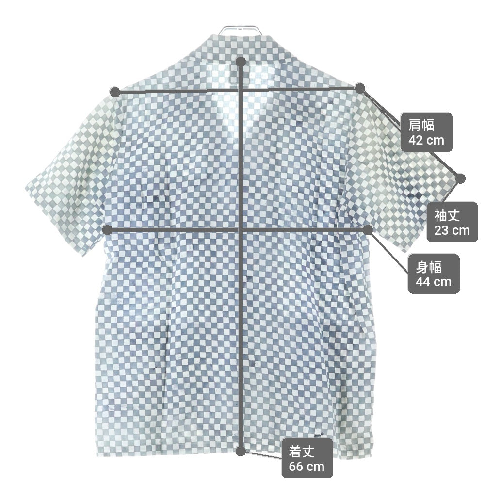 VISVIM(ヴィスヴィム) DUKE SHIRT S/S CHECKERBOARD チェッカーボード 半袖シャツ グレー 0116105011024