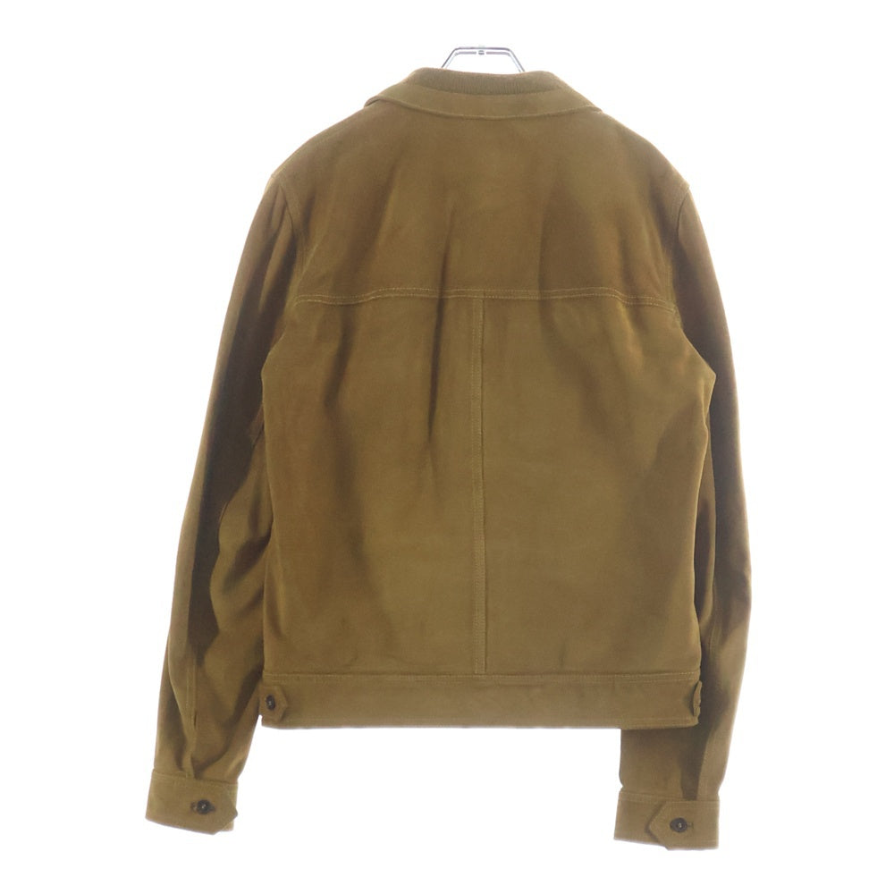 SAINT LAURENT PARIS サンローランパリ 15SS トラッパー リブ切替 ジップアップ レザージャケット ベージュ 361673 Y5H01 SAINT LAURENT PARIS(サンローランパリ) 15SS トラッパー リブ切替