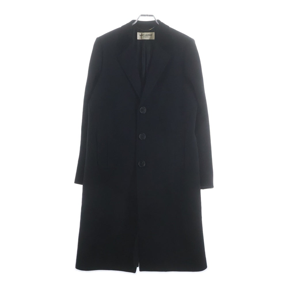 SAINT LAURENT PARIS(サンローランパリ) 14AW ベルベット切替 ラペルチェスターコート ネイビー 360158 Y977F