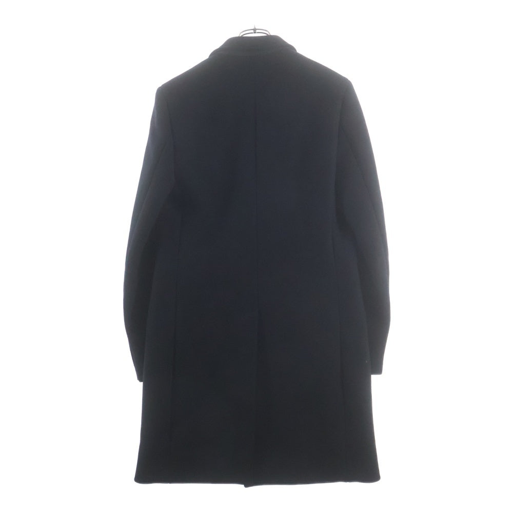 SAINT LAURENT PARIS(サンローランパリ) 16AW ラペル裏レザー切替 ウール チェスター コート ブラック 393655 Y112W