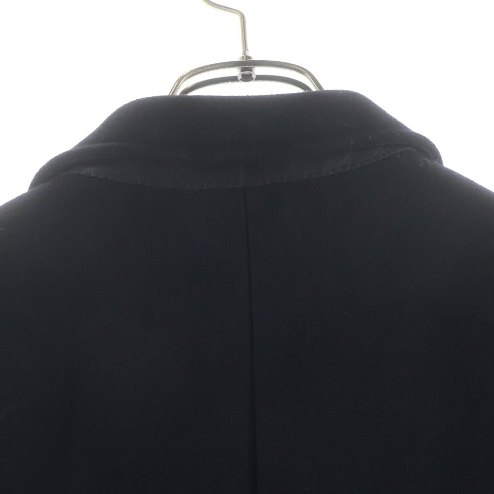 SAINT LAURENT PARIS(サンローランパリ) 16AW ラペル裏レザー切替 ウール チェスター コート ブラック 393655 Y112W