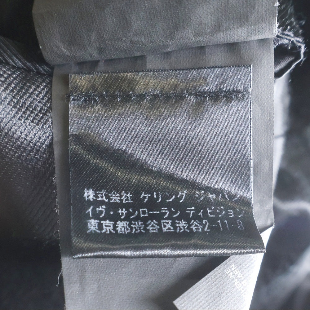 SAINT LAURENT PARIS(サンローランパリ) 15AW ピークトラペル ダブルブレスト チェスターコート ブラック 397010 Y835J