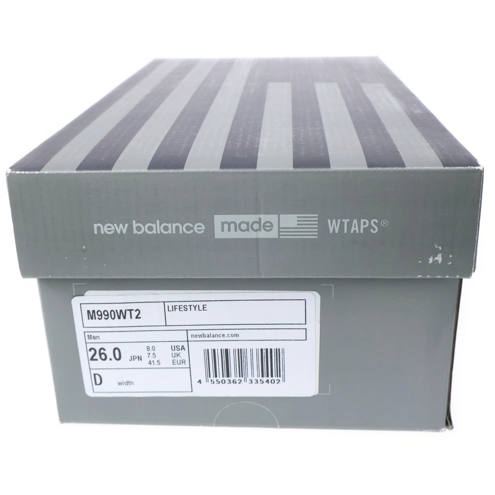 New Balance(ニューバランス) M990WT2 ×WTAPS 990V2 ダブルタップス スウェードレザー メッシュ ローカットスニーカー グレー US8/26cm