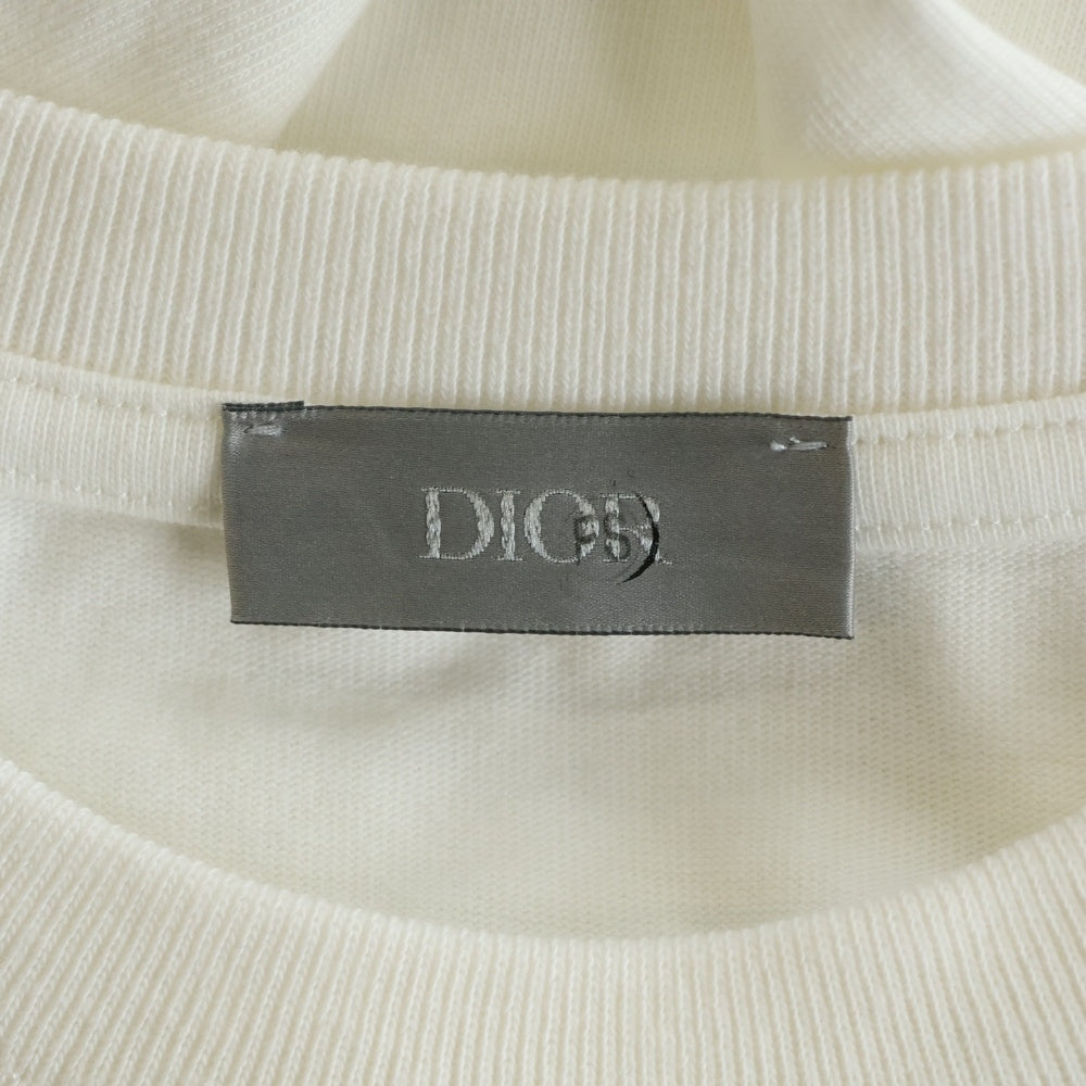DIOR(ディオール) 23AW CD ロゴ刺繍 クルーネック 半袖Tシャツ カットソー ホワイト 343J637A0554