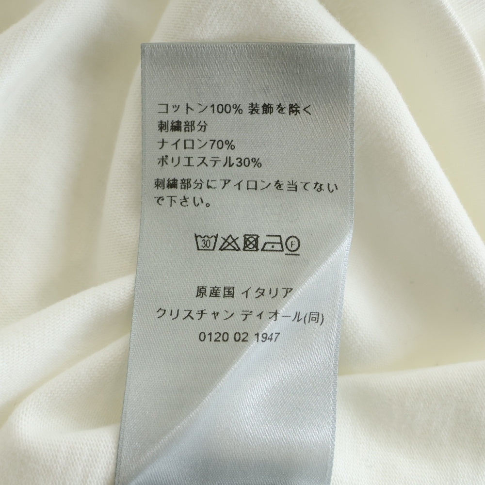 DIOR(ディオール) 23AW CD ロゴ刺繍 クルーネック 半袖Tシャツ カットソー ホワイト 343J637A0554