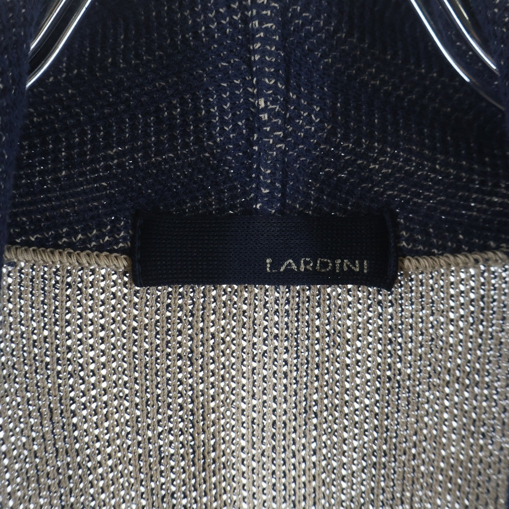 LARDINI(ラルディーニ) コットン ショールカラー カーディガン ブルー JMLJM43
