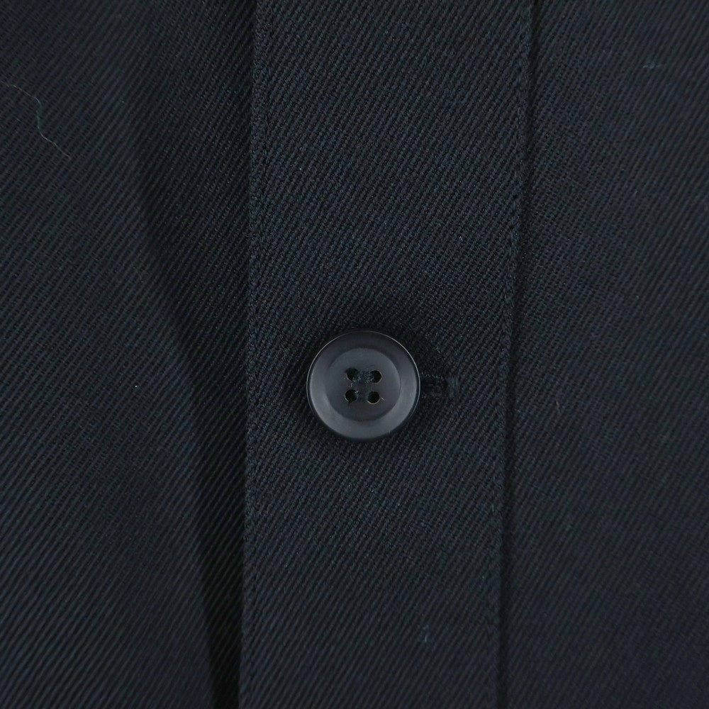 Yohji Yamamoto POUR HOMME(ヨウジヤマモト プールオム) 23AW アーミーギャバジン ビッグブラウス 長袖シャツ ブラック HJ-B02-101