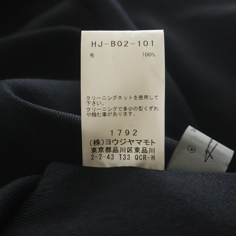 Yohji Yamamoto POUR HOMME(ヨウジヤマモト プールオム) 23AW アーミーギャバジン ビッグブラウス 長袖シャツ ブラック HJ-B02-101
