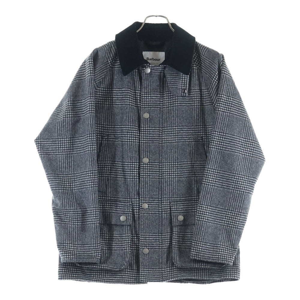 Barbour(バブアー) BEAMS別注 BEDALE SL ビームス ビデイル スリム カシミヤ混ウール チェック ジャケット グレー 1802215