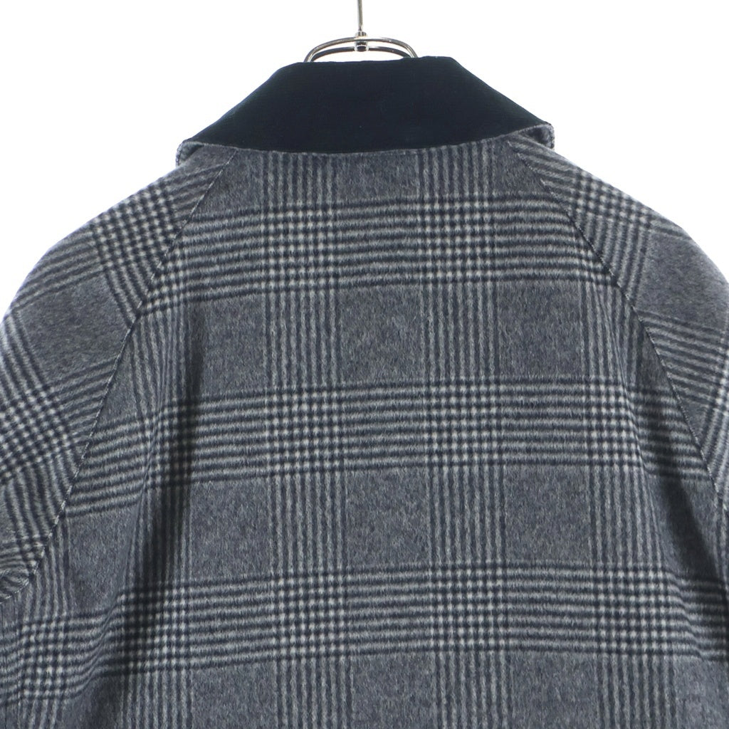 Barbour(バブアー) BEAMS別注 BEDALE SL ビームス ビデイル スリム カシミヤ混ウール チェック ジャケット グレー 1802215