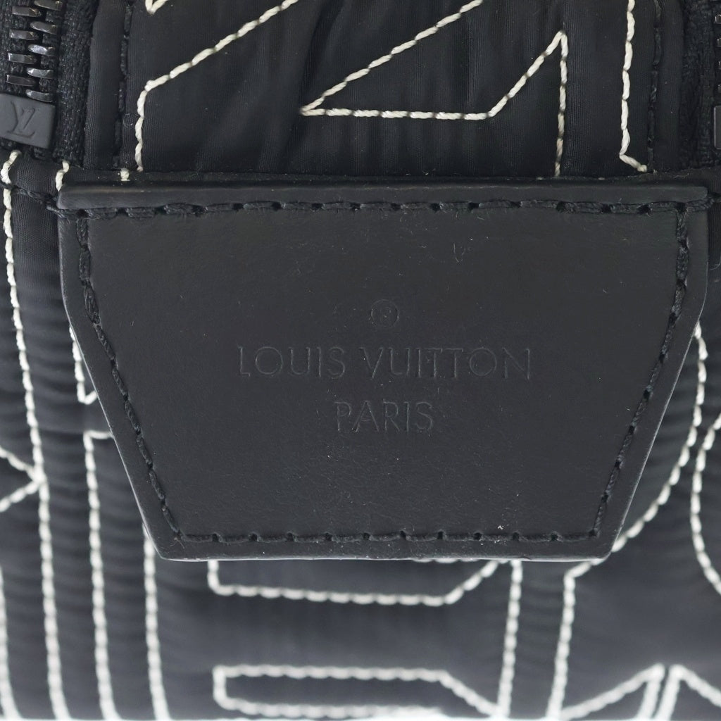 LOUIS VUITTON(ルイヴィトン) LVスノー ドップ キット 刺繍 ナイロン ポーチ セカンドバッグ ハンドバッグ ブラック M21435 レディース