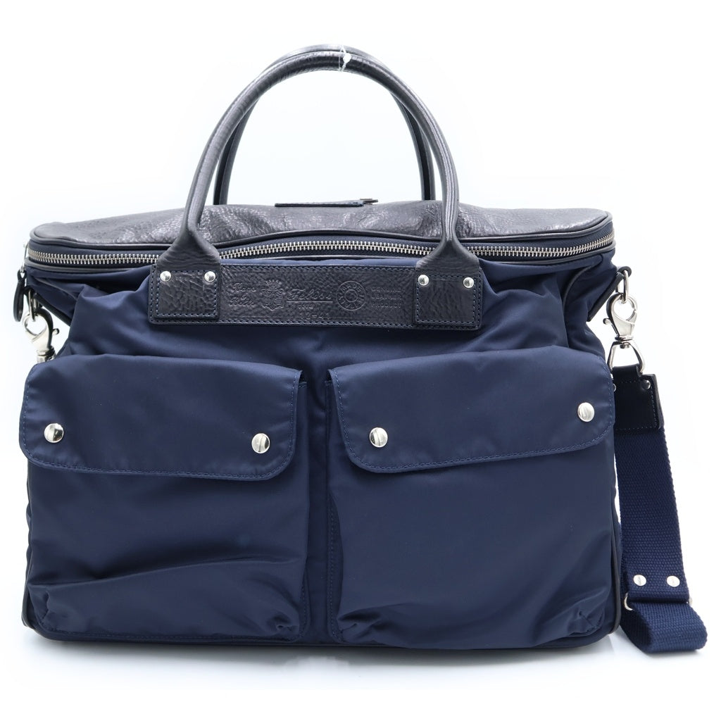 Felisi(フェリージ) ナイロン ヘルメットバッグ 2WAY ショルダーバッグ ハンドバッグ トートバッグ ブラック/ネイビー