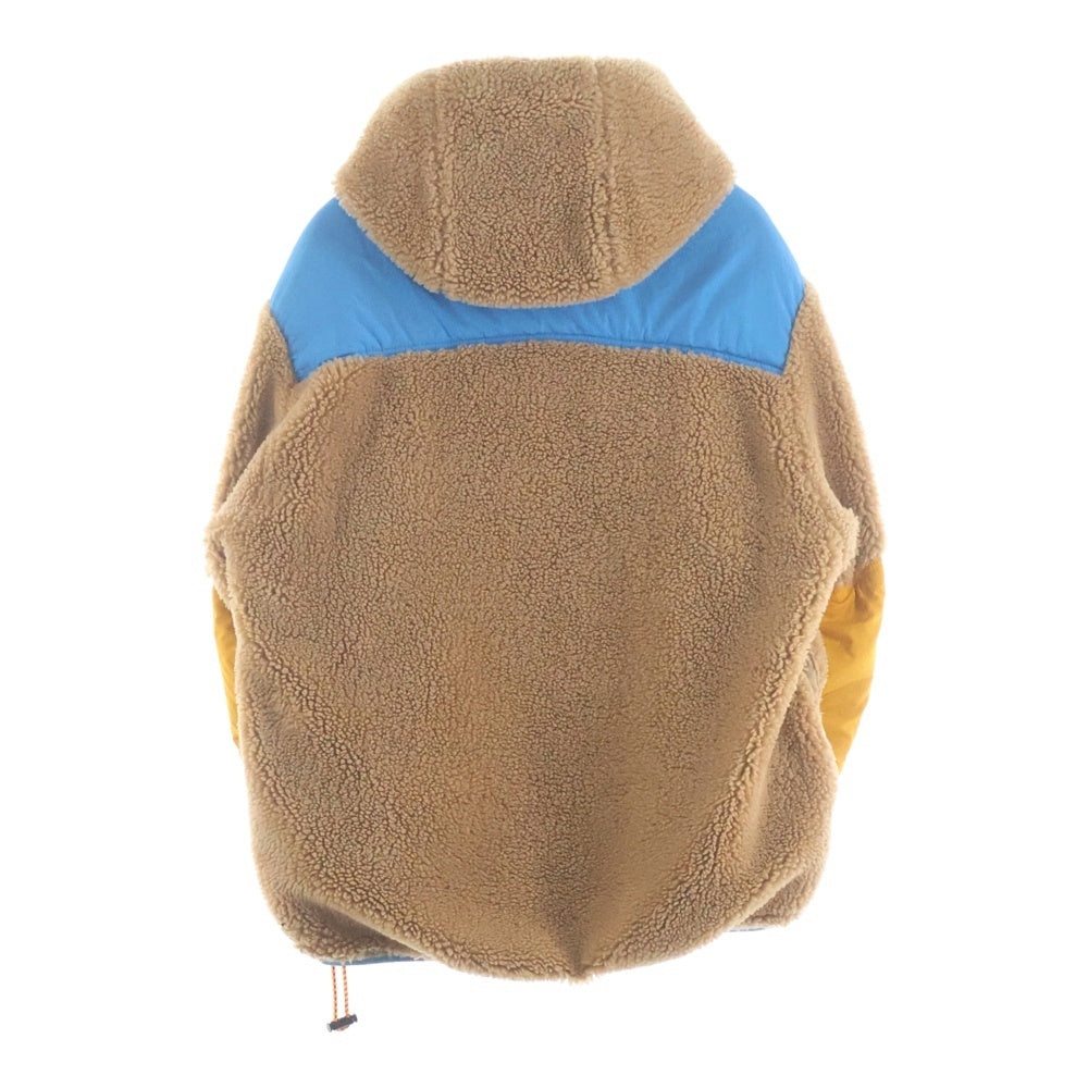 STELLA McCARTNEY(ステラマッカートニー) 21AW ラバーロゴ ボア フリース ハーフジップ プルオーバー ジャケット ブルゾン ブラウン/ブルー レディース 603726