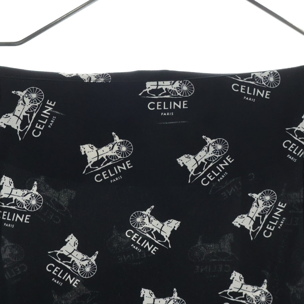 CELINE(セリーヌ) ロゴ 総柄 サルキー シルク マーメイドスカート ブラック レディース 2J297316N