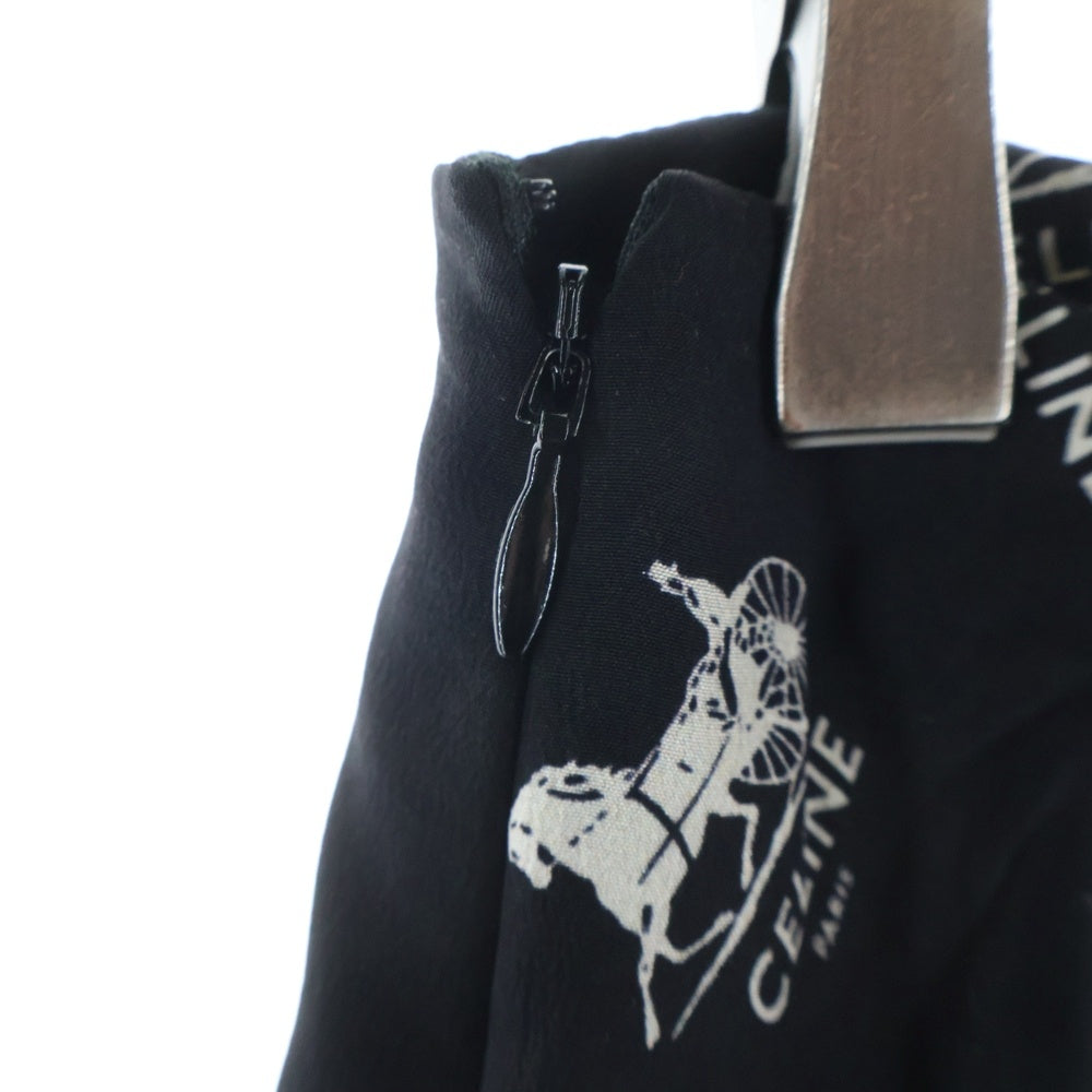 CELINE(セリーヌ) ロゴ 総柄 サルキー シルク マーメイドスカート ブラック レディース 2J297316N