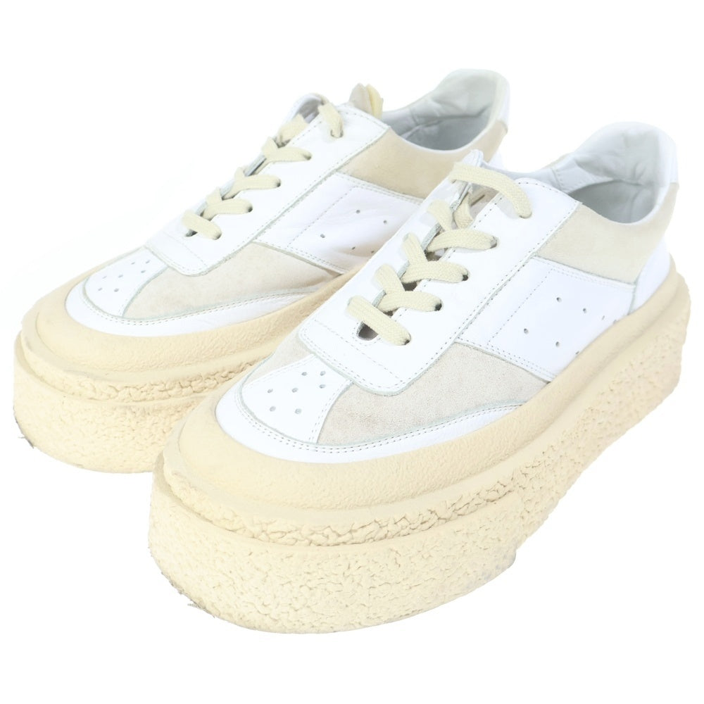 MM6 Maison Margiela(エムエムシックスメゾンマルジェラ) プラットフォーム 厚底 レザー ローカットスニーカー ホワイト レディース